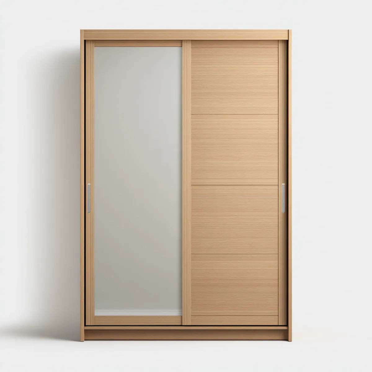 Szafa, Drzwi pływające dęb jasny z lustrem 120 x 60 x 200 cm MDF