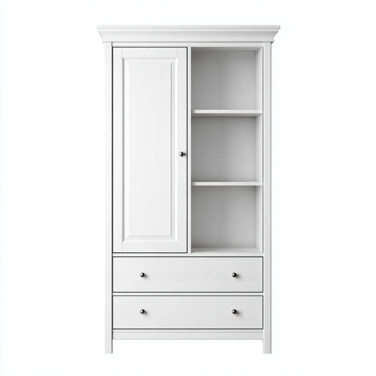 Szafa biała 90 x 50 x 190 cm z MDF i płyty wiórowej prostokątne z szufladami drzwi obrotowych i podłogami wtykowymi