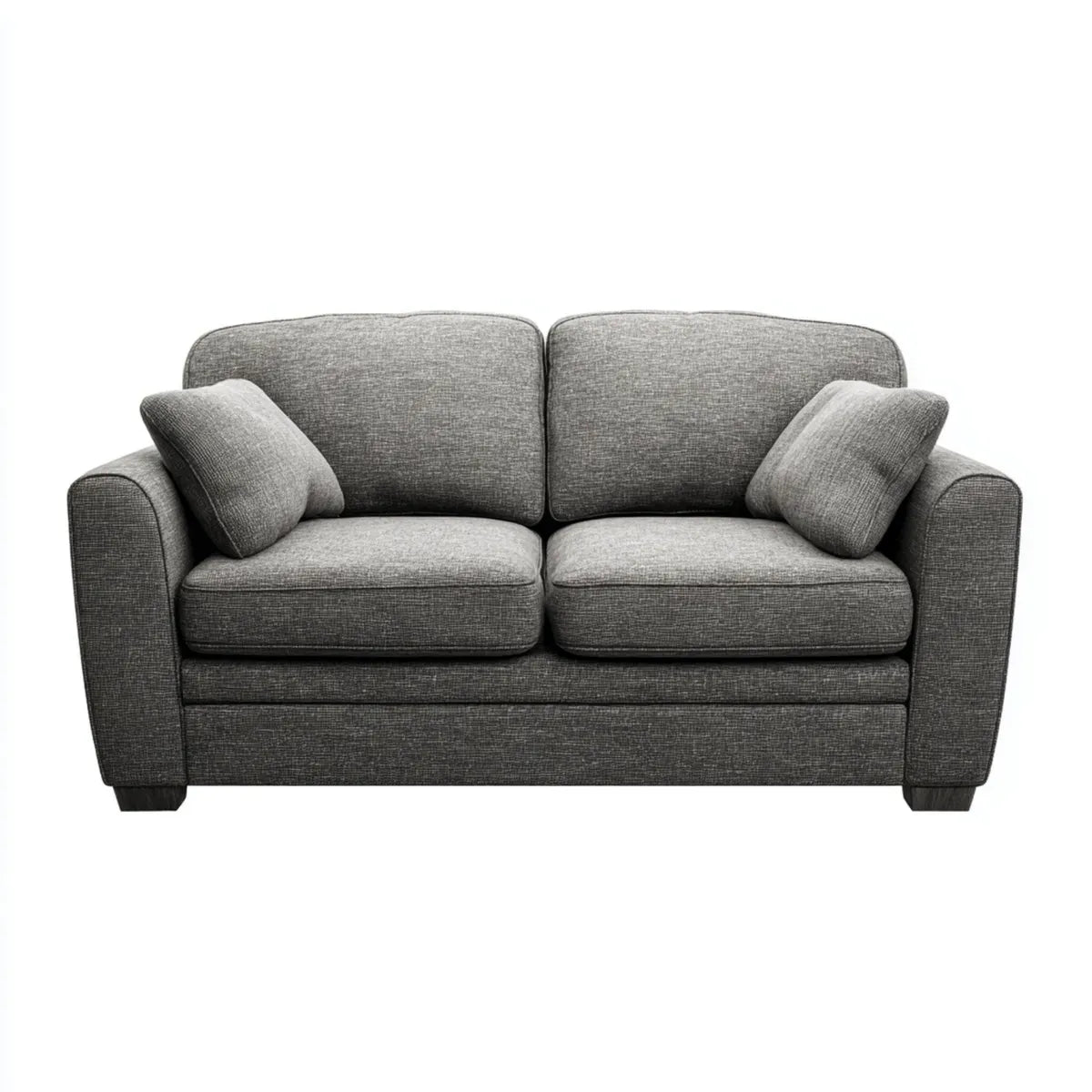 Sofa, Szara sofa poliestrowa z poduszkami 160 x 85 x 88 cm