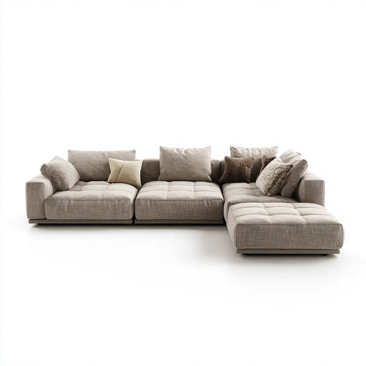 Sofa, Kanapa narożna 4 miejsca szary gołąb w poliestrze 300 x 170 x 85 cm