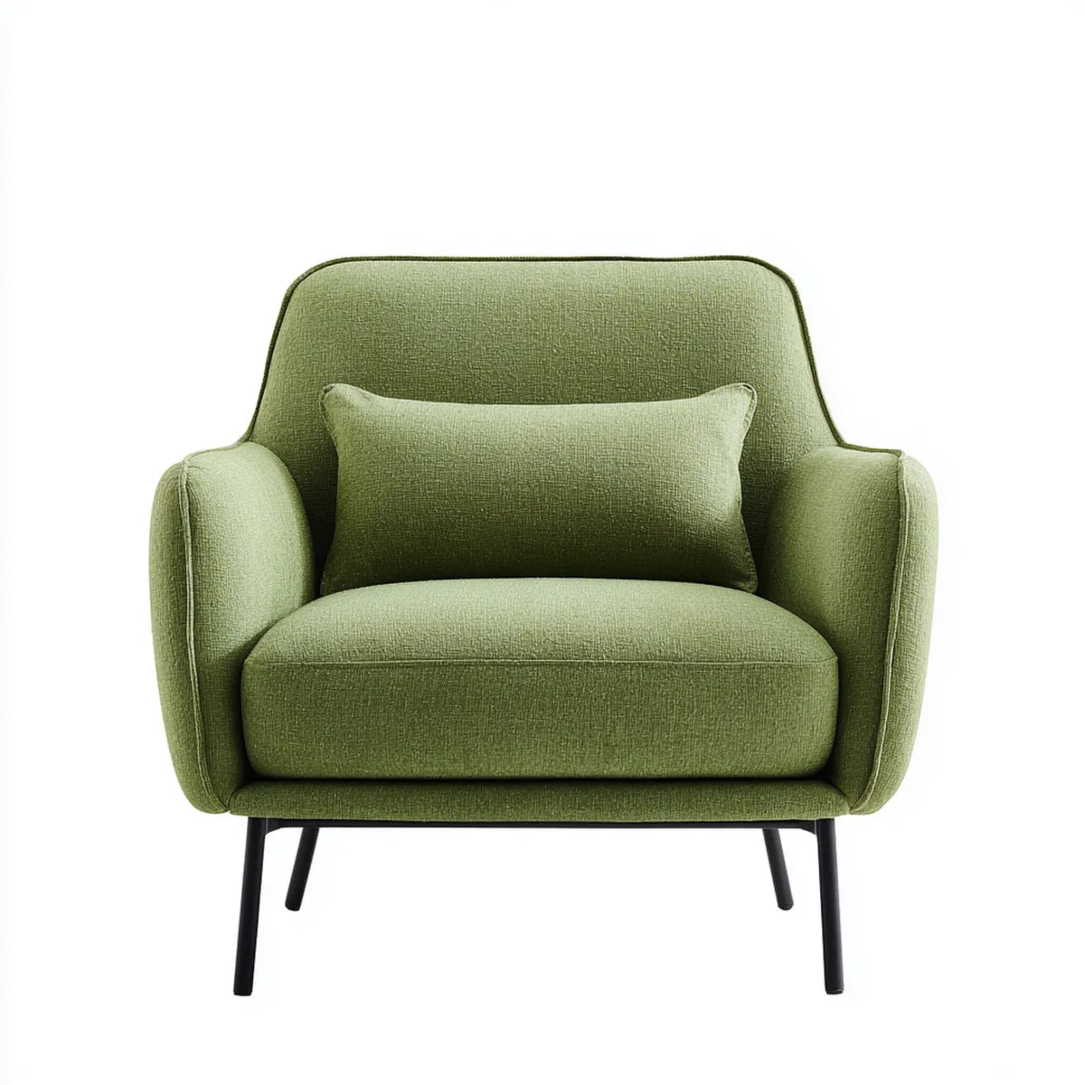 Fotel, Zielone krzesło siedzące 82 x 78 x 85 cm w kształcie okrągłego poliestru