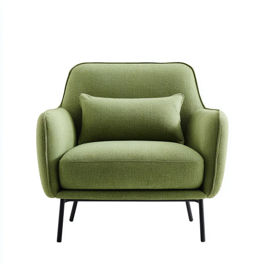 Fotel, Zielone krzesło siedzące 82 x 78 x 85 cm w kształcie okrągłego poliestru