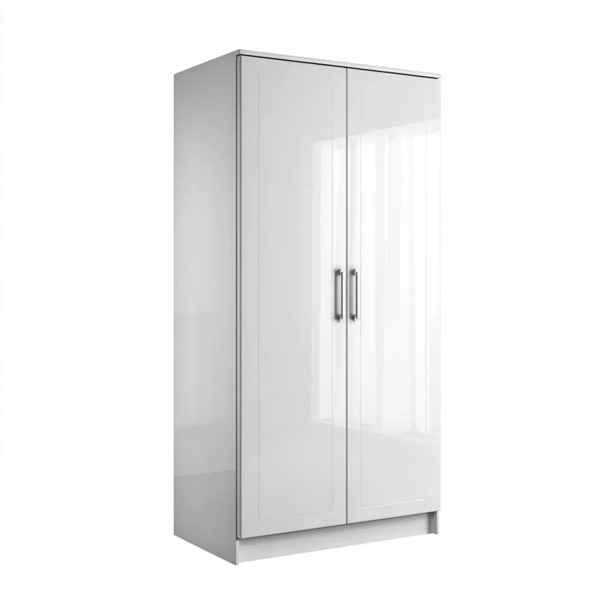 Szafa sypialna 2 drzwi białe 80 x 52 x 180 cm w prostokątnych panelach MDF