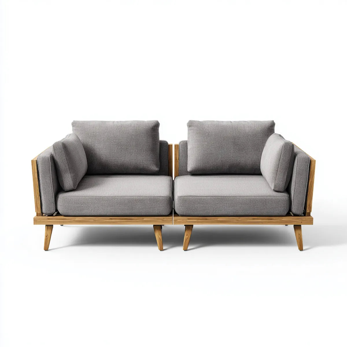 Sofa ogrodowa, Taras sofa 2-fotelik szary Naturalna 170 x 85 x 78 cm