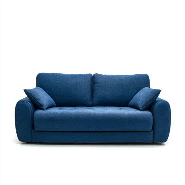 Sofa 2 miejsca niebieski prostokątna poliester 180 x 90 x 85 cm