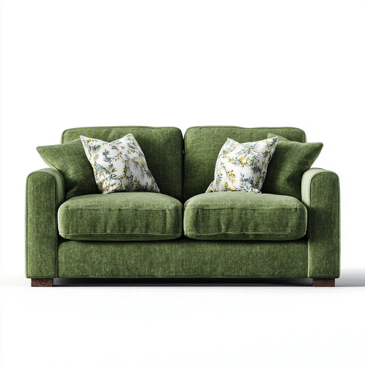 Sofa 2 miejsca zielony 170 x 90 x 85 cm w prostokątnym poliestrowym aksamicie