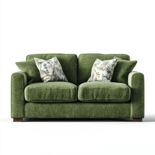 Sofa 2 miejsca zielony 170 x 90 x 85 cm w prostokątnym poliestrowym aksamicie