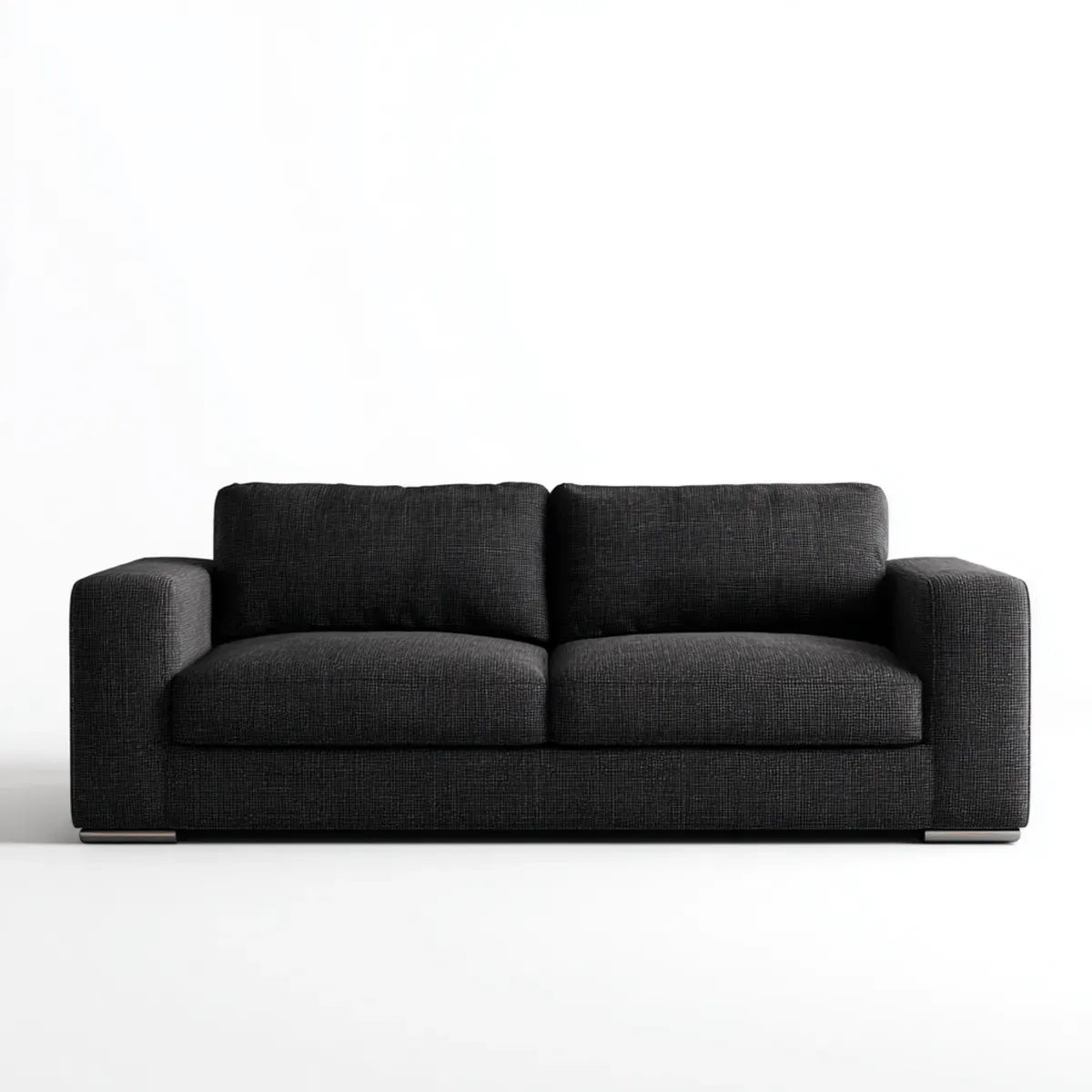 Sofa 2 czarne prostokątne poliestrowe siedzenia 180 x 90 x 85 cm